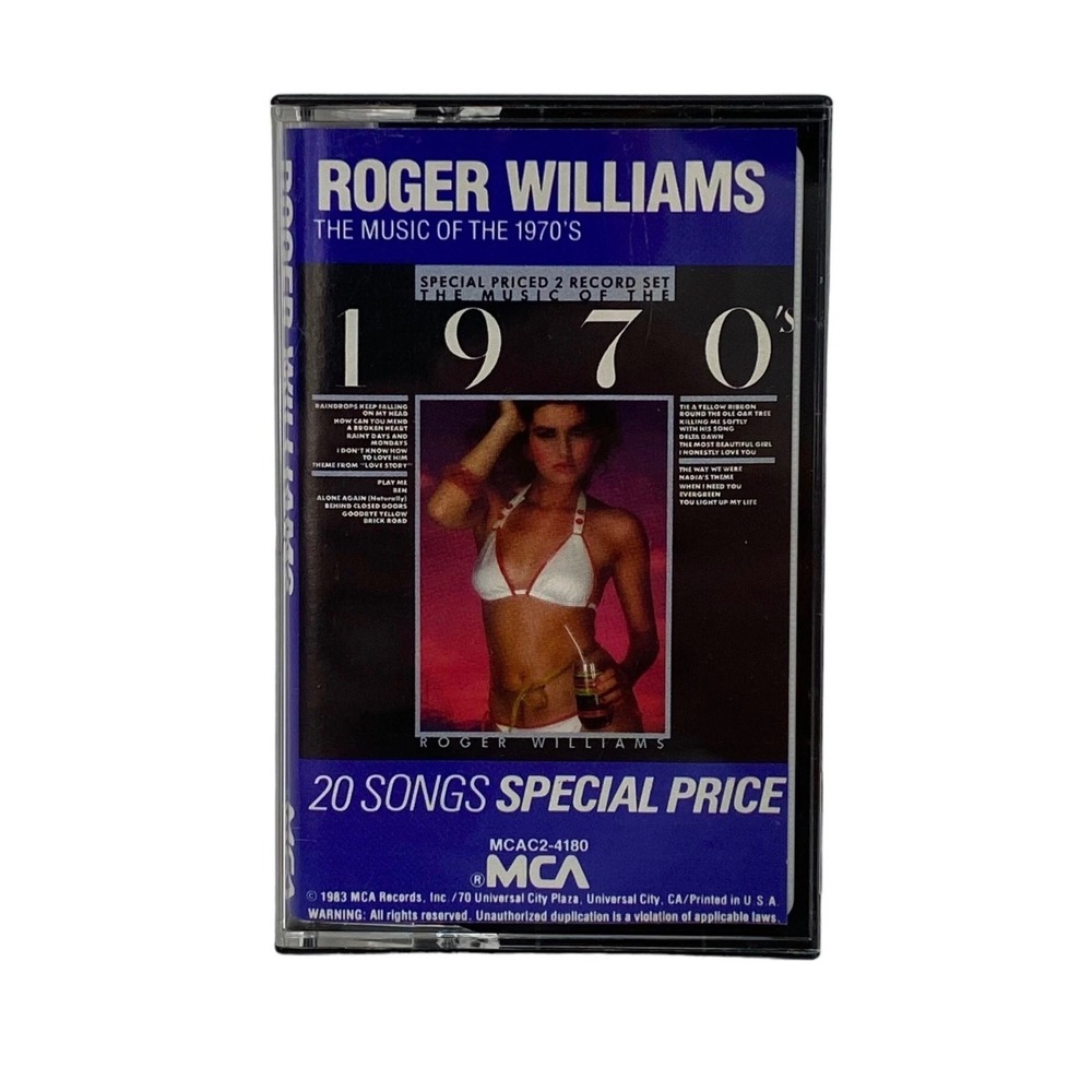 Roger‎ Williams: The Music of the 1970s (Cassette Tape MCA 1983) 20 Songs